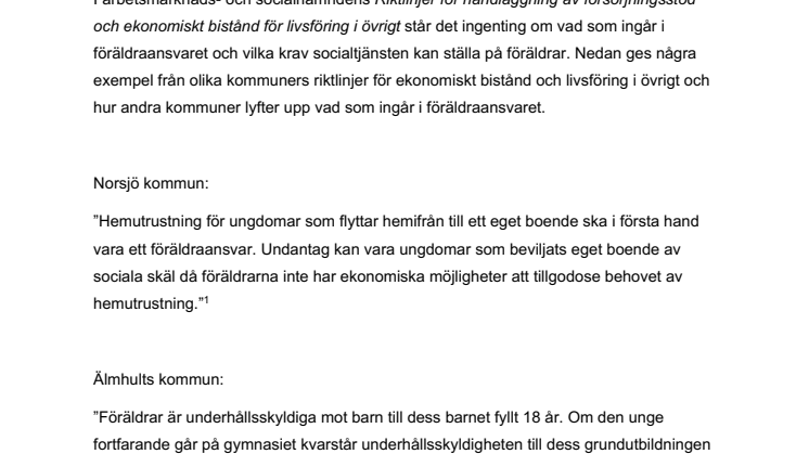 Skolk ska inte leda till höjt ekonomiskt bistånd