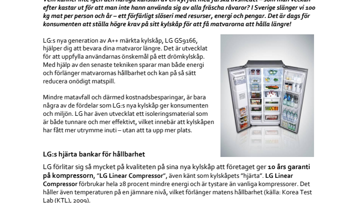 Vägen till mindre matavfall går genom LG:s nya kylskåp