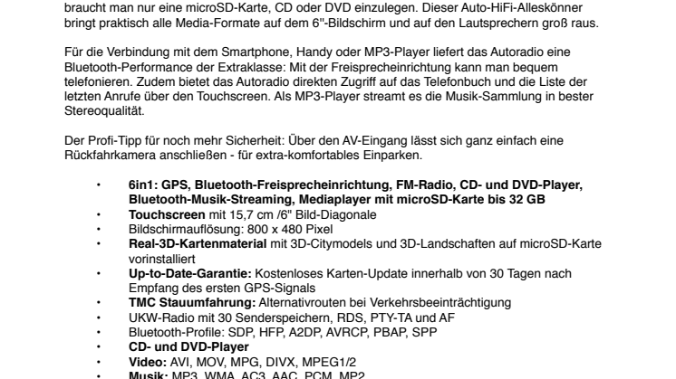 NavGear StreetMate 2-DIN-Autoradio mit 6"-Navi DSR-N 62 