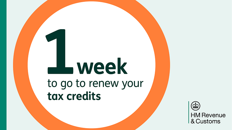 One week left to renew your tax credits, HMRC warns