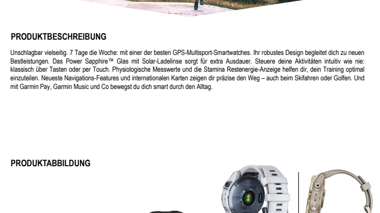 Garmin Datenblatt fēnix 7 FH