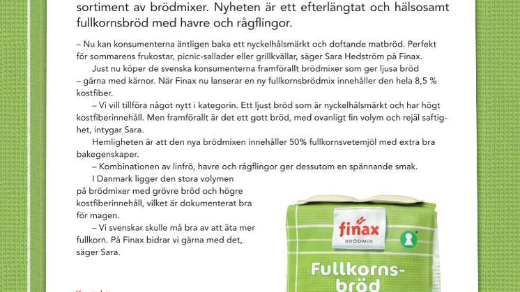Nyhet! Brödmix med fullkorn
