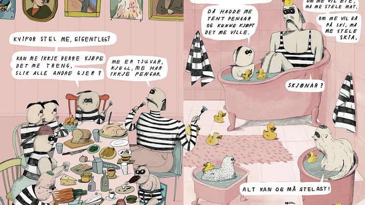 Illustrasjon frå Pølsetjuven