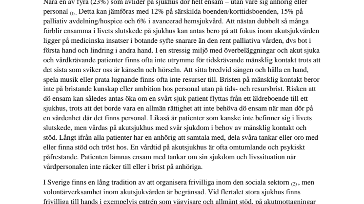 På Danderyds sjukhus ska ingen behöva dö ensam