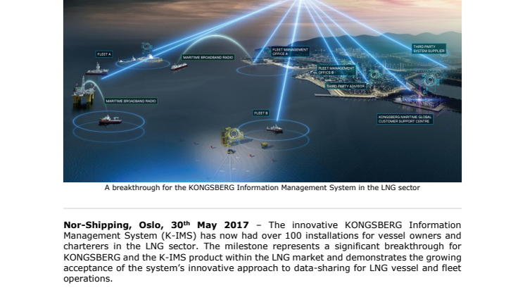 Kongsberg Maritime (Nor-Shipping): KONGSBERG Hits 100 LNG Installations Milestone for Innovative Information Management System 
