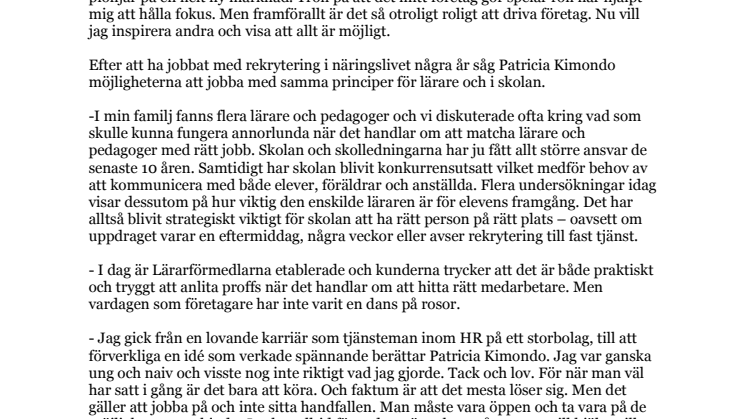 Pionjär inom lärarbemanning blir Maud Olofssons ambassadör
