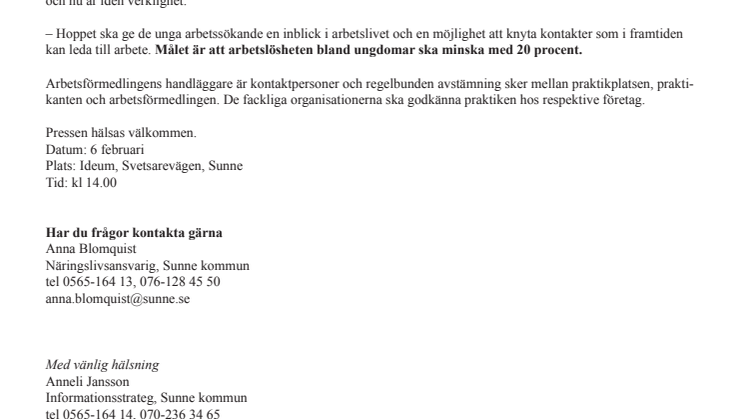 Matchmaking mellan företag och ungdomar i Sunne