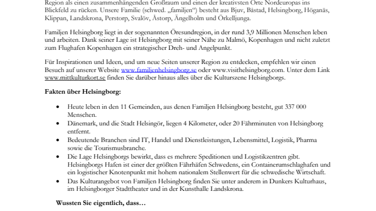 Willkommen bei Familjen Helsingborg!