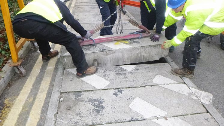 Concrete slab covers can weigh as much as five times the weight of an equivalent size Fibrelite GRP composite trough cover