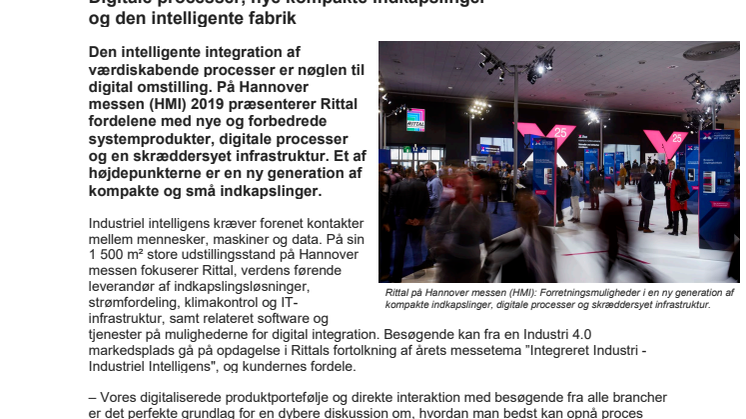 Værdiskabende 4.0 med Rittal på HMI 2019. Digitale processer, nye kompakte indkapslinger og den intelligente fabrik