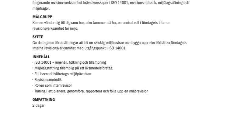 Intern revision för ISO 14001