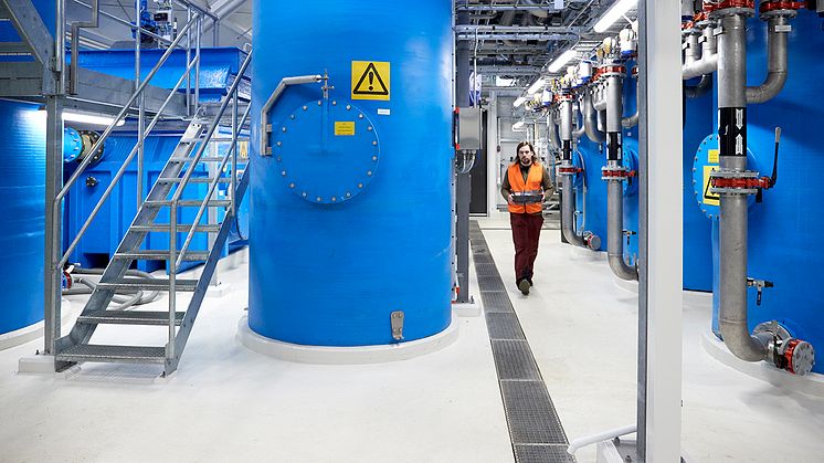 Den nya lakvattenreningen på Tagene togs i bruk våren 2020. Foto Lars Ardarve