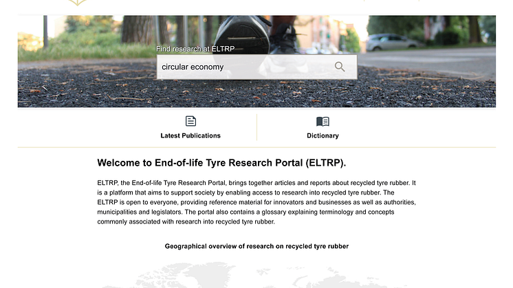 The world’s first research portal for recycled tyre rubber