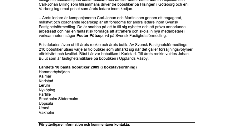 Göteborgsduo får pris som årets ledare