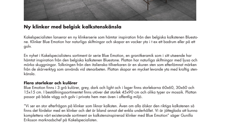 Ny klinker med belgisk kalkstenskänsla