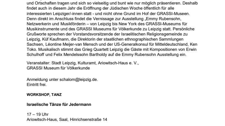 Programm Jüdische Woche Leipzig 2023