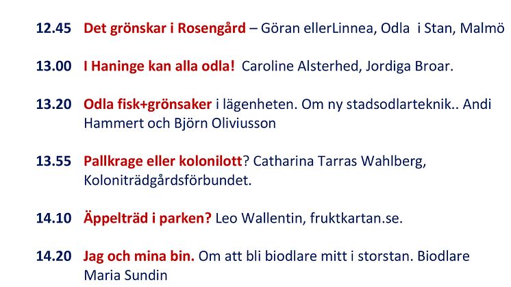 Scenprogram stadsodlarfestival
