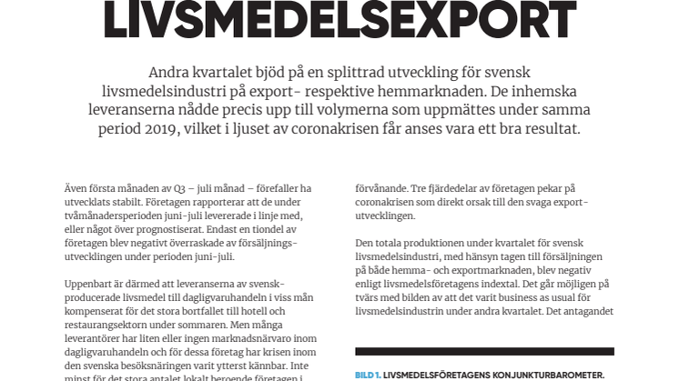 Livsmedelsföretagens konjunkturbrev Q2 2020