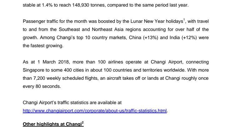 Operating Indicators for February 2018