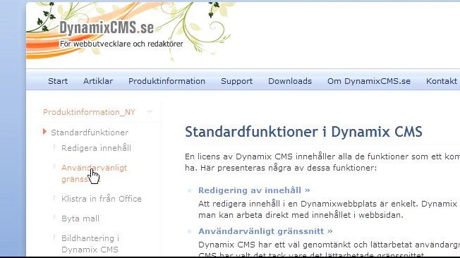 Dynamix CMS, ny version ute nu. Publiceringsverktyget för utvecklare och webbredaktörer