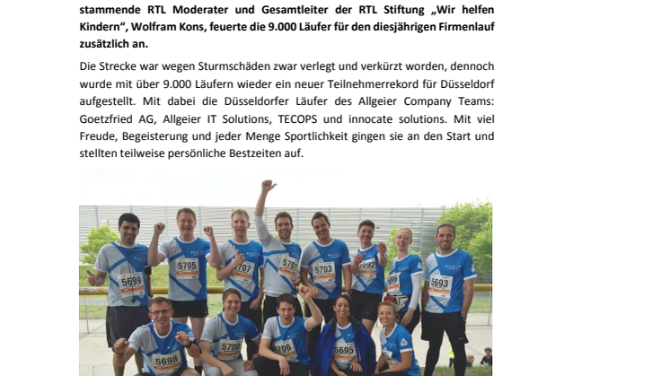 B2RUN: Allgeier Company Team macht Station in Düsseldorf