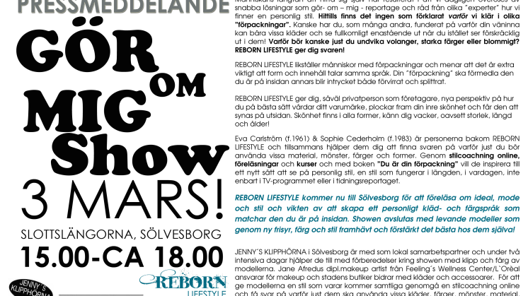 GÖR-OM-MIG-SHOW - Slottslängorna, Sölvesborg 3 mars 15.00-18.00