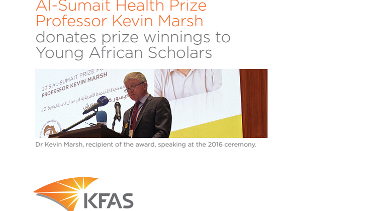  Innaugural Al-Sumait Prize winner donates entire one million dollar prize to African Science Development