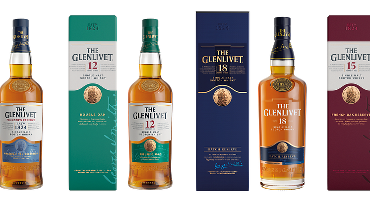Ab Oktober erstrahlt die Scotch Whisky Range von The Glenlivet in einem neuen Verpackungs- und Label-Design.
