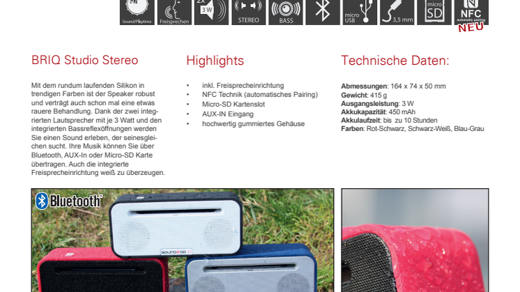 DATENBLATT BRIQ STUDIO Stereo