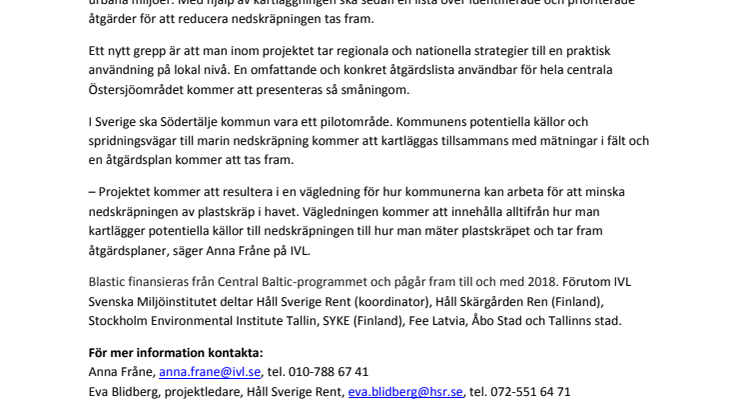 Plastens väg från staden till havet kartläggs i nytt EU-projekt 