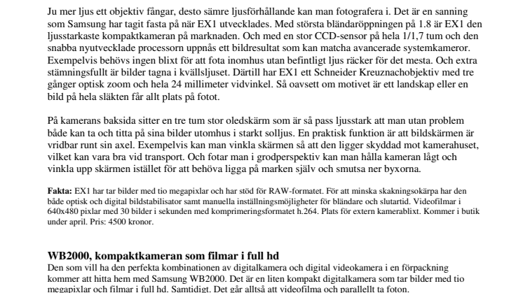 Ljusstarkaste objektivet i Samsungs proffsiga kompaktkamera