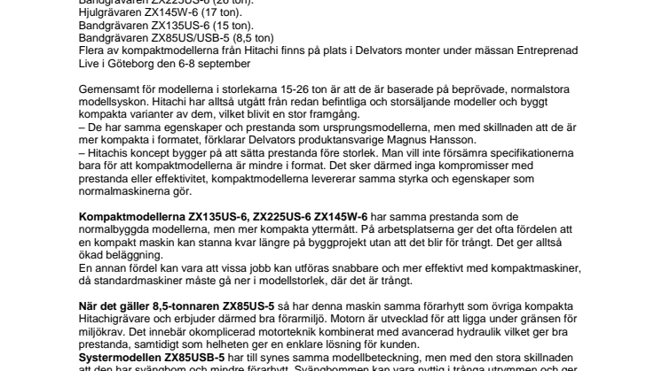 Kraftig försäljningsökning av kompakta Hitachigrävare