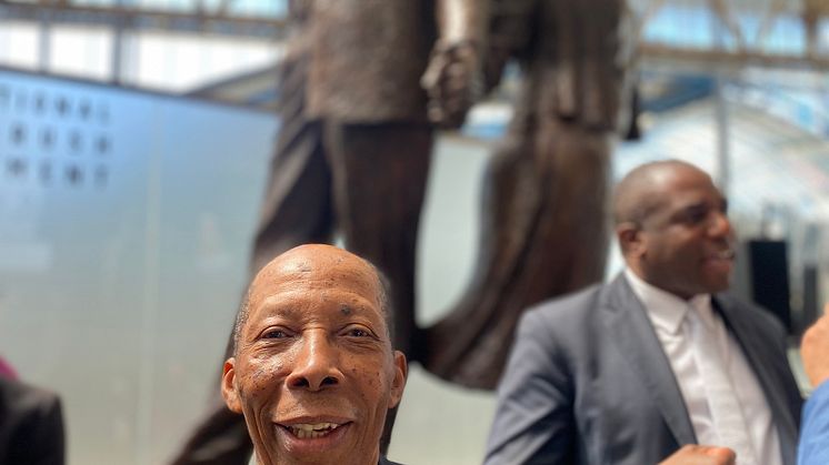 Siggy Cragwell at Windrush memorial unveiling