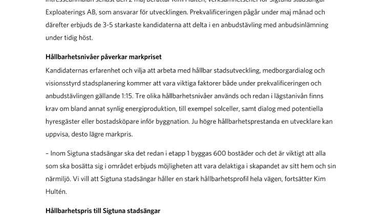 Hållbart byggande ger markrabatt hos Sigtuna stadsängar