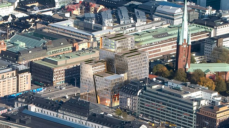 Stockholms stad/Jernhusen: Fyra ”orgelpipor” gestaltar nya Station Stockholm City i kvarteret Orgelpipan 6 