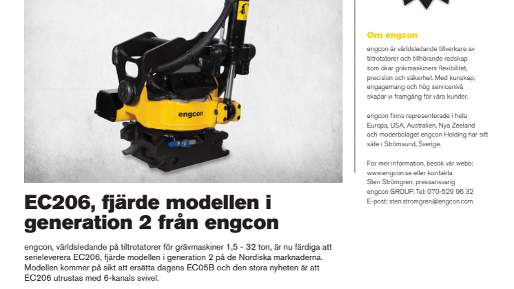 EC206, fjärde modellen i generation 2 från engcon