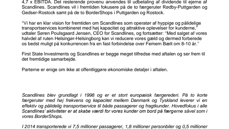 Scandlines afslutter salget af ruten Helsingør-Helsingborg 