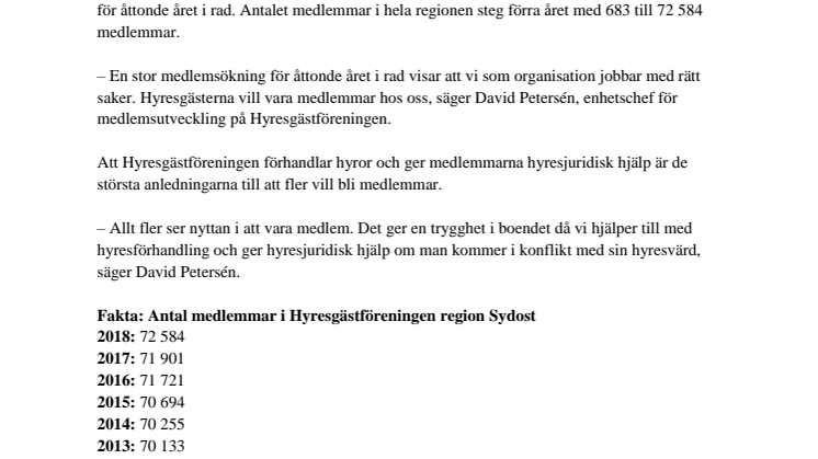 Fler medlemmar för åttonde året i rad