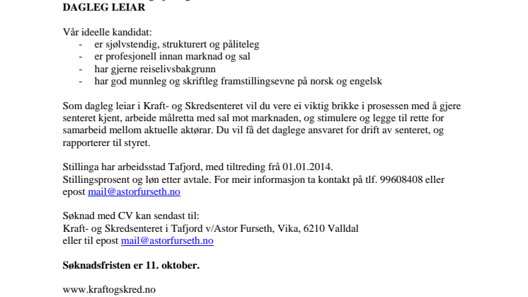 Kraft- og Skredsenter i Tafjord