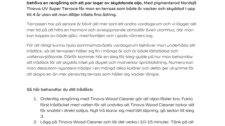 Dags att tvätta och olja in trädäcket – sommarhalvårets vardagsrum