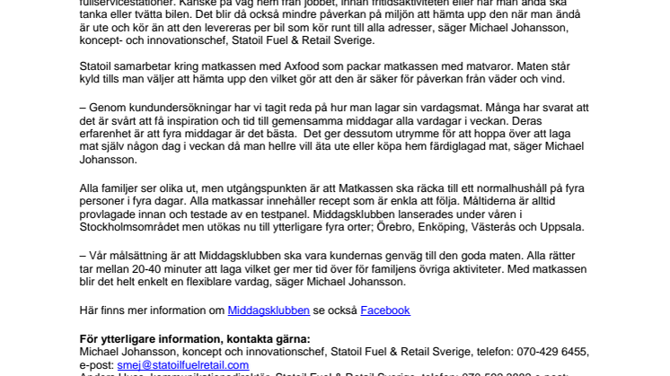 Matkassen gör entré på Statoil i Örebro
