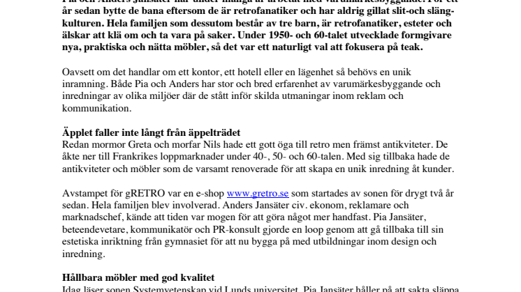 Reklamare och kommunikatör blir retrofanatiker