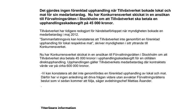 Upphandling kan leda till beslut om avgift 