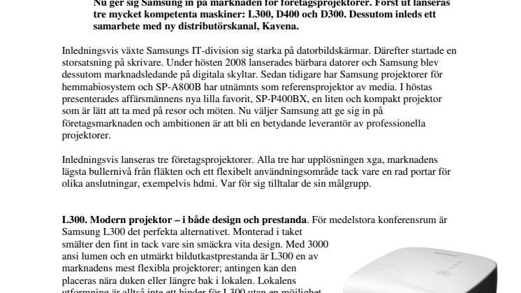 Samsung lanserar företagsprojektorer 