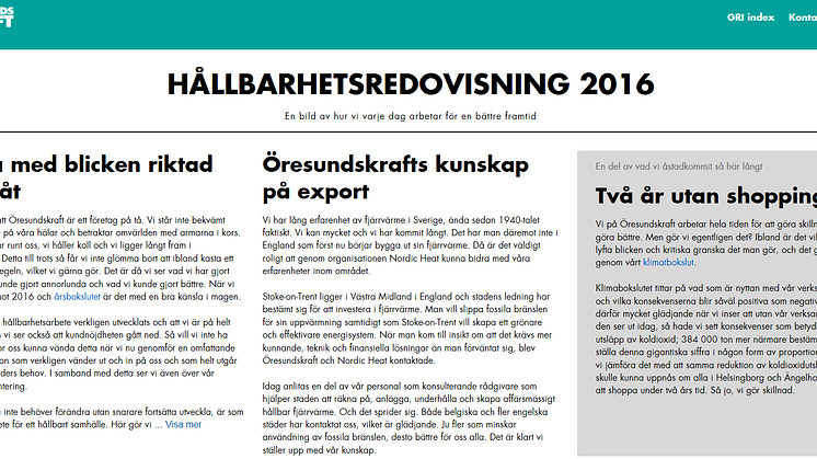 Hållbarhet nu på nätet