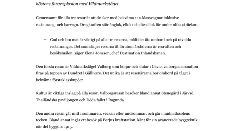 Vildmarkståget 2019 - tre resor, tre årstider, tre olika upplevelser