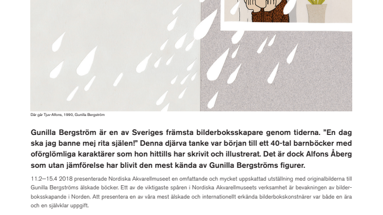 Gunilla Bergströms donation av Alfons originalbilder till Nordiska Akvarellmuseet