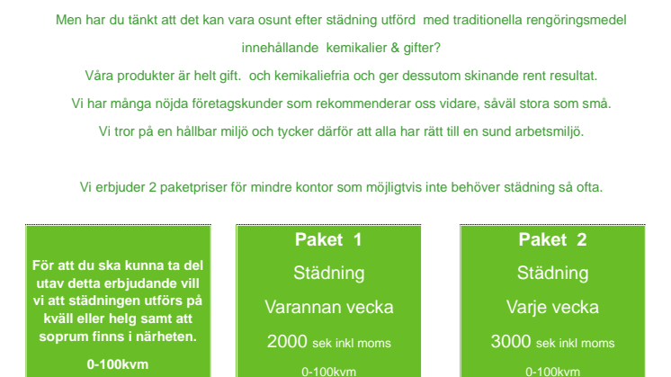 EKOLOGISK STÄDNING PÅ KONTORET