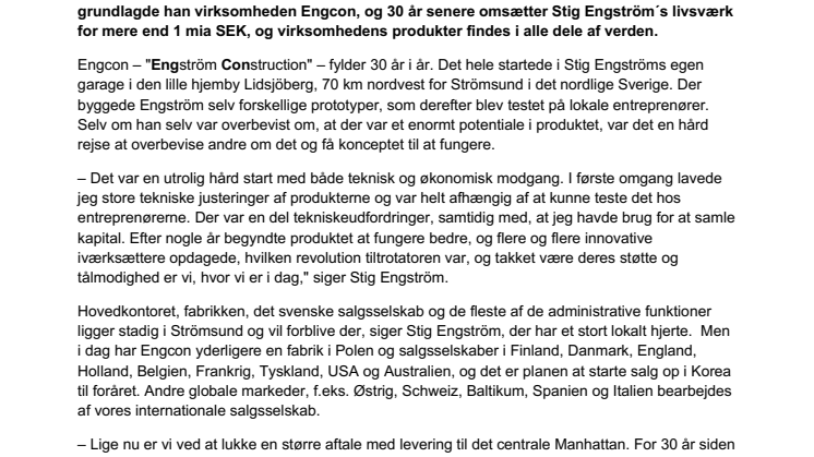Engcon fejrer 30 år – tiltrotatorens rejse fra garagen i den lille svenske landsby Lidsjöberg til det centrale Manhattan