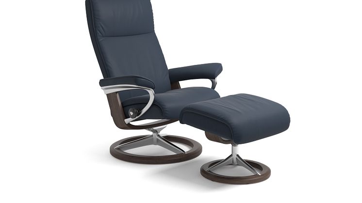 Stressless Aura Signature, Paloma Oxford Blue/Wenge